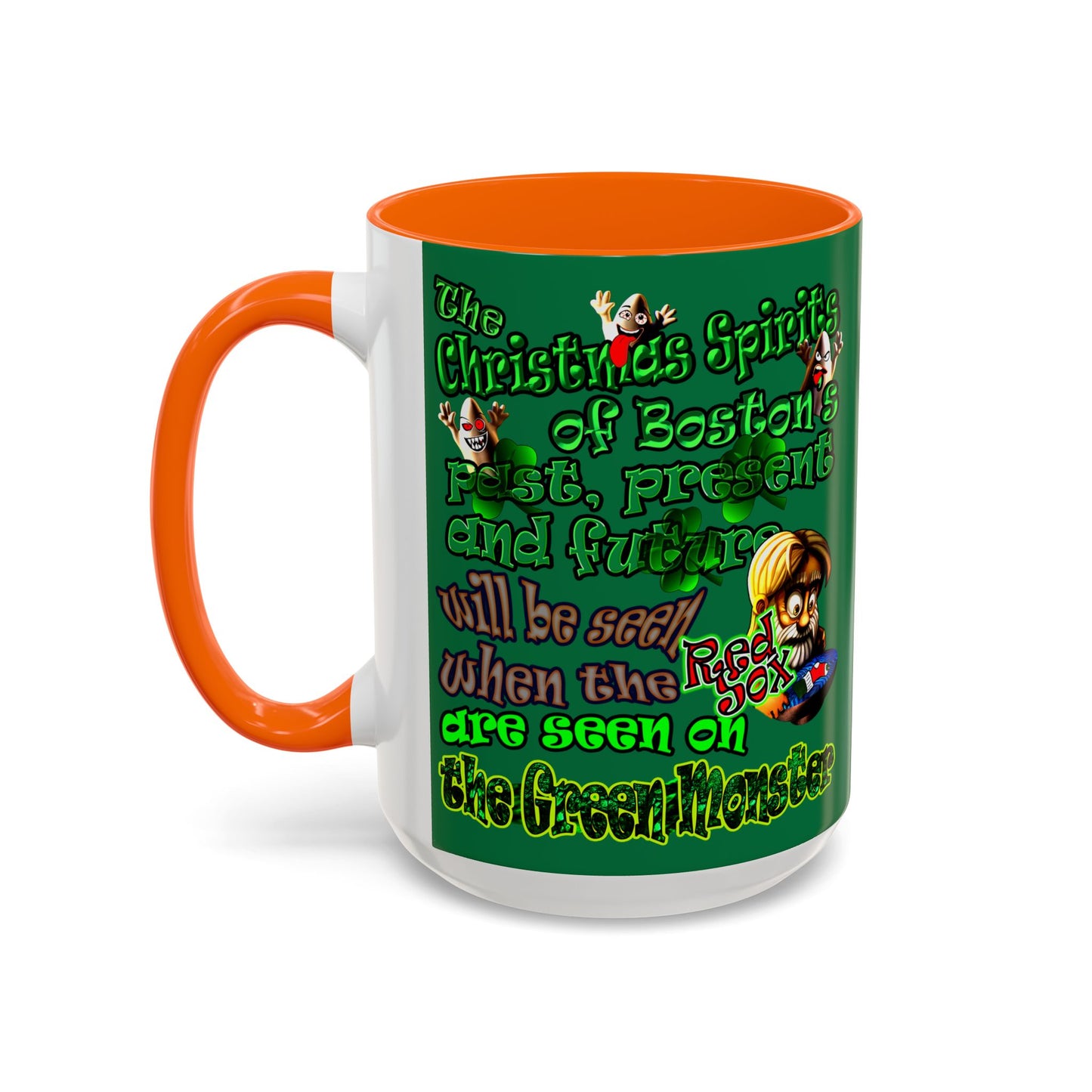 christmas spirits of boston - Accent Mug (dark green)
