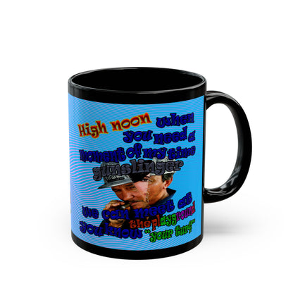 high noon - Black Mug (light blue-purple wave)