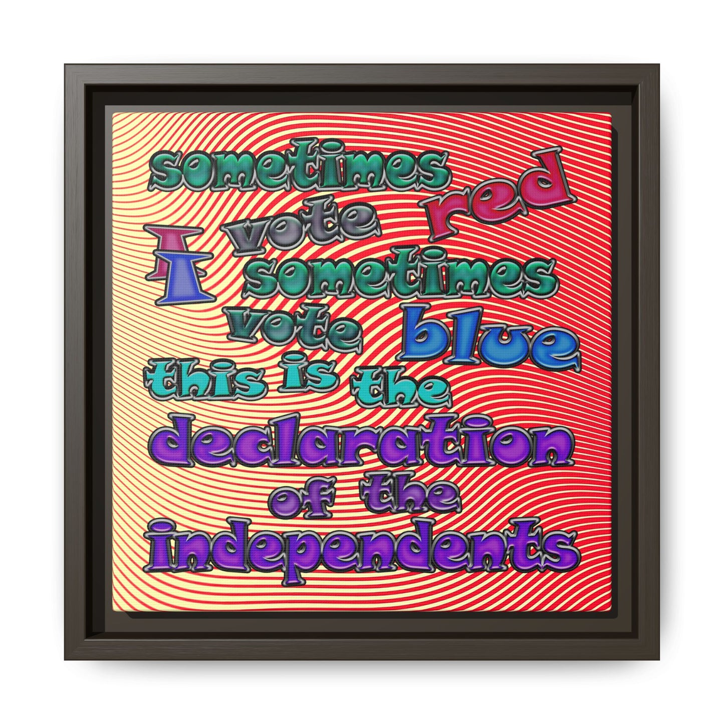 declaration of the independents - framed canvas art (yellow-orange wave)