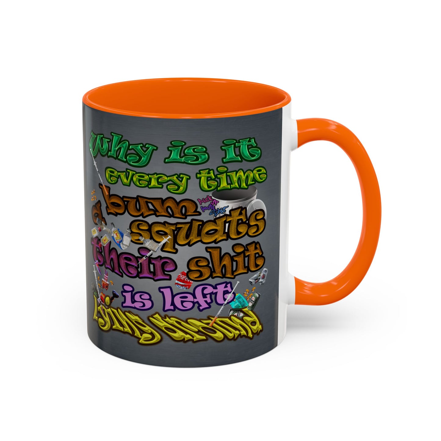 the bum's shit - Accent Mug (grey-light grey)