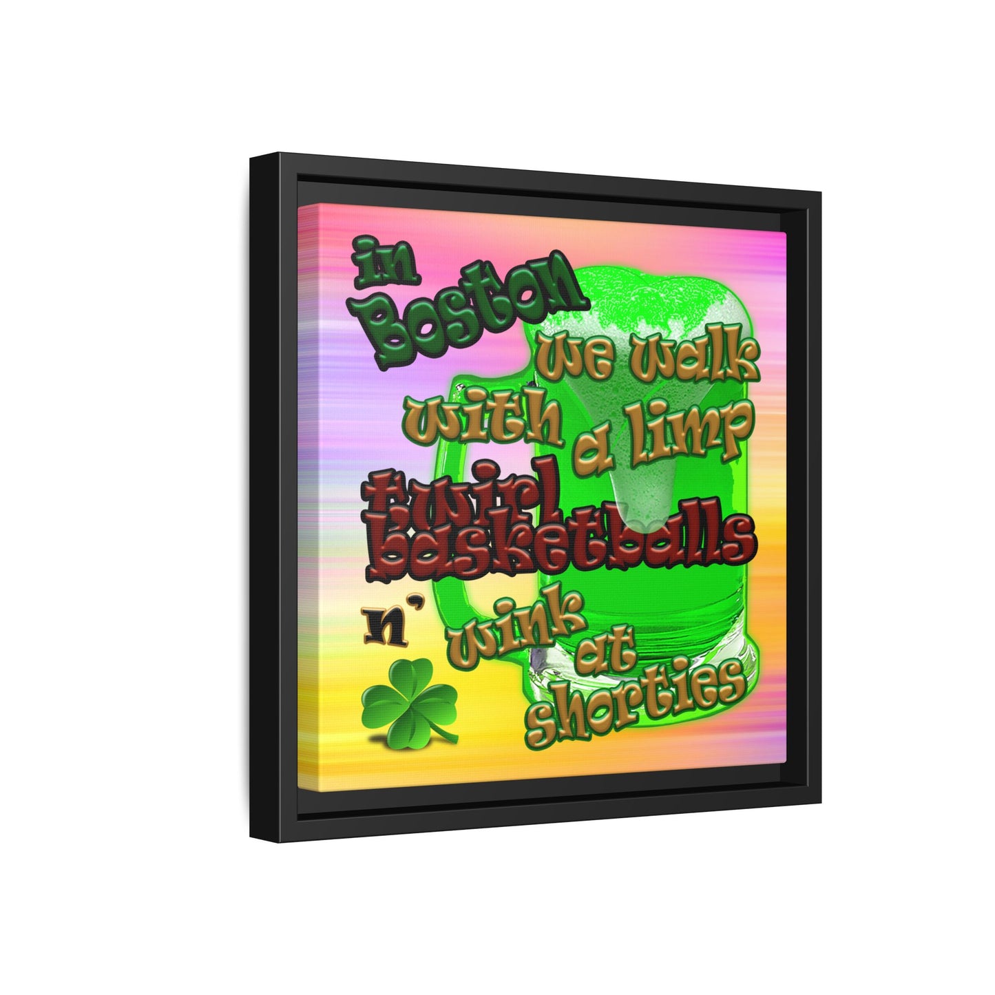 celtics logo - framed canvas art (color blur)