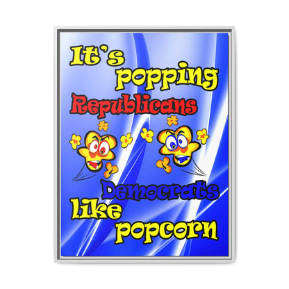 popping like popcorn - framed canvas art (blue-white wave)