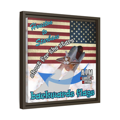 shoot for the stars - framed canvas art (white marble)
