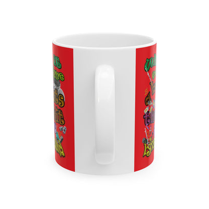 the bum's shit - White Mug (red)