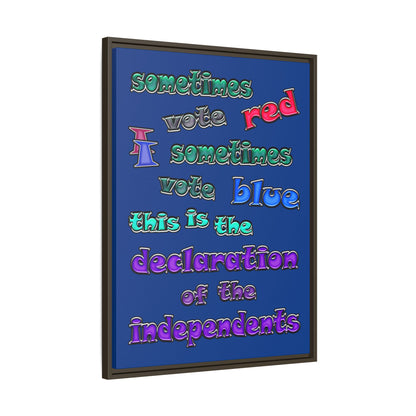 declaration of the independents - framed canvas art (dark blue)