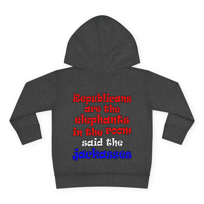 donkeys and elephants - Toddler Pullover Fleece Hoodie