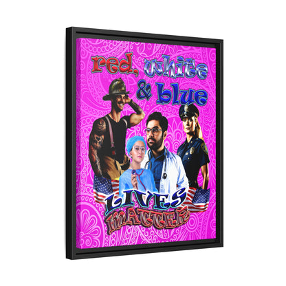rw&b lives matter - framed canvas art (pink swirl)