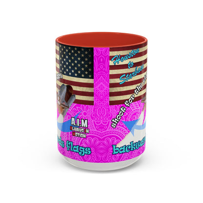 shoot for the stars - Accent Mug (pink swirl)