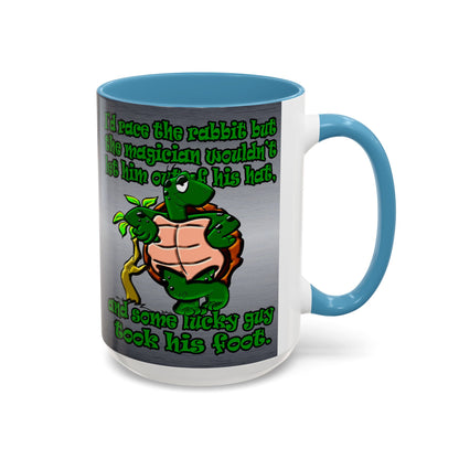 turtle race - Accent Mug (brushed nickel)