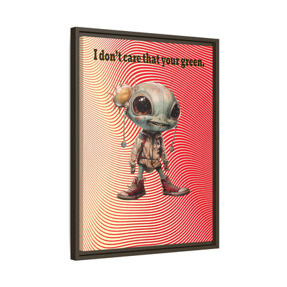 I don't care that your green - framed canvas art (yellow-orange wave)