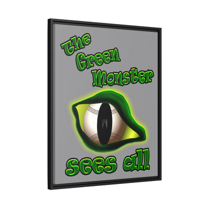 green monster - framed canvas art (grey)