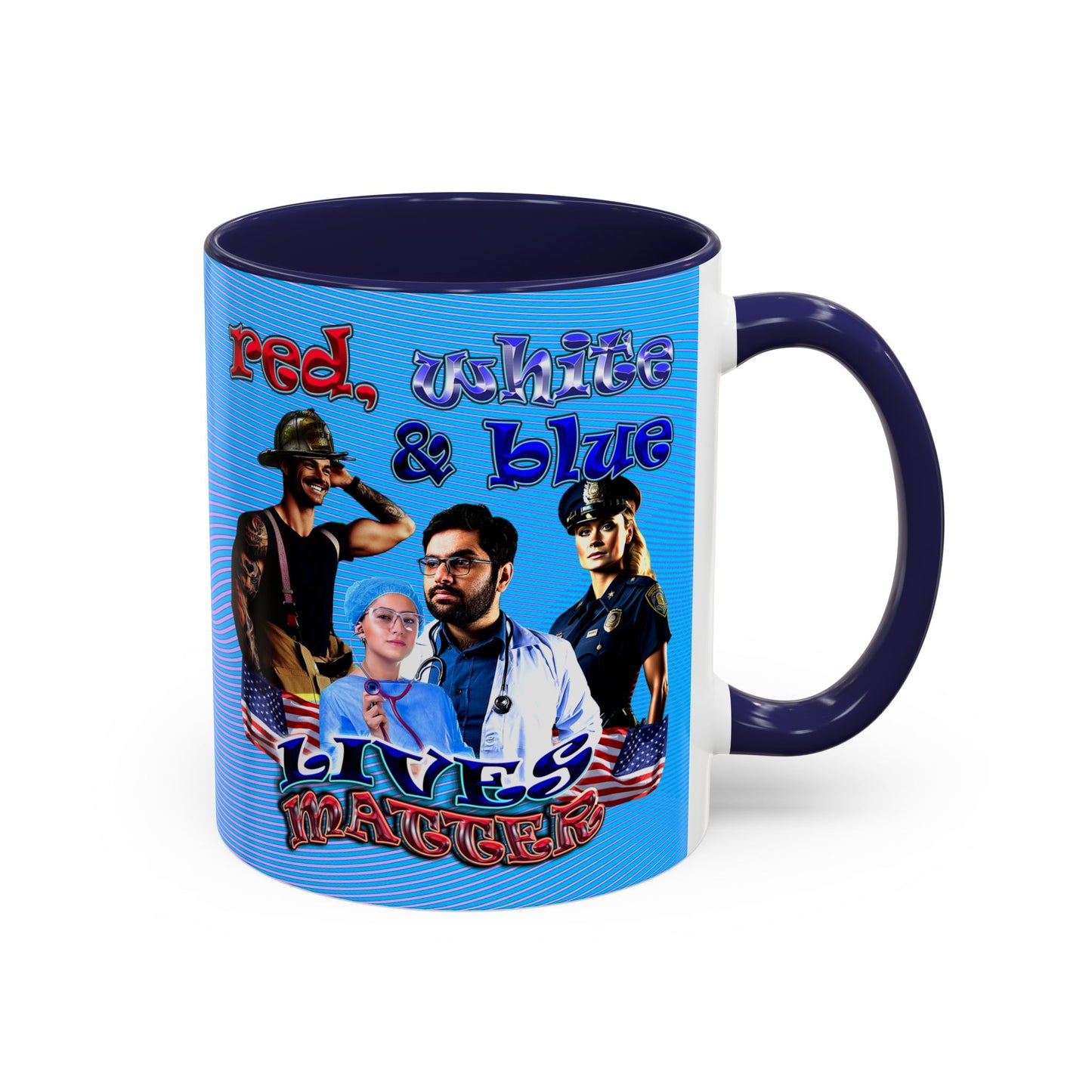 rw&b lives matter - Accent Mug (light blue-purple wave)