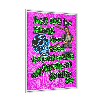og - framed canvas art (pink swirl)