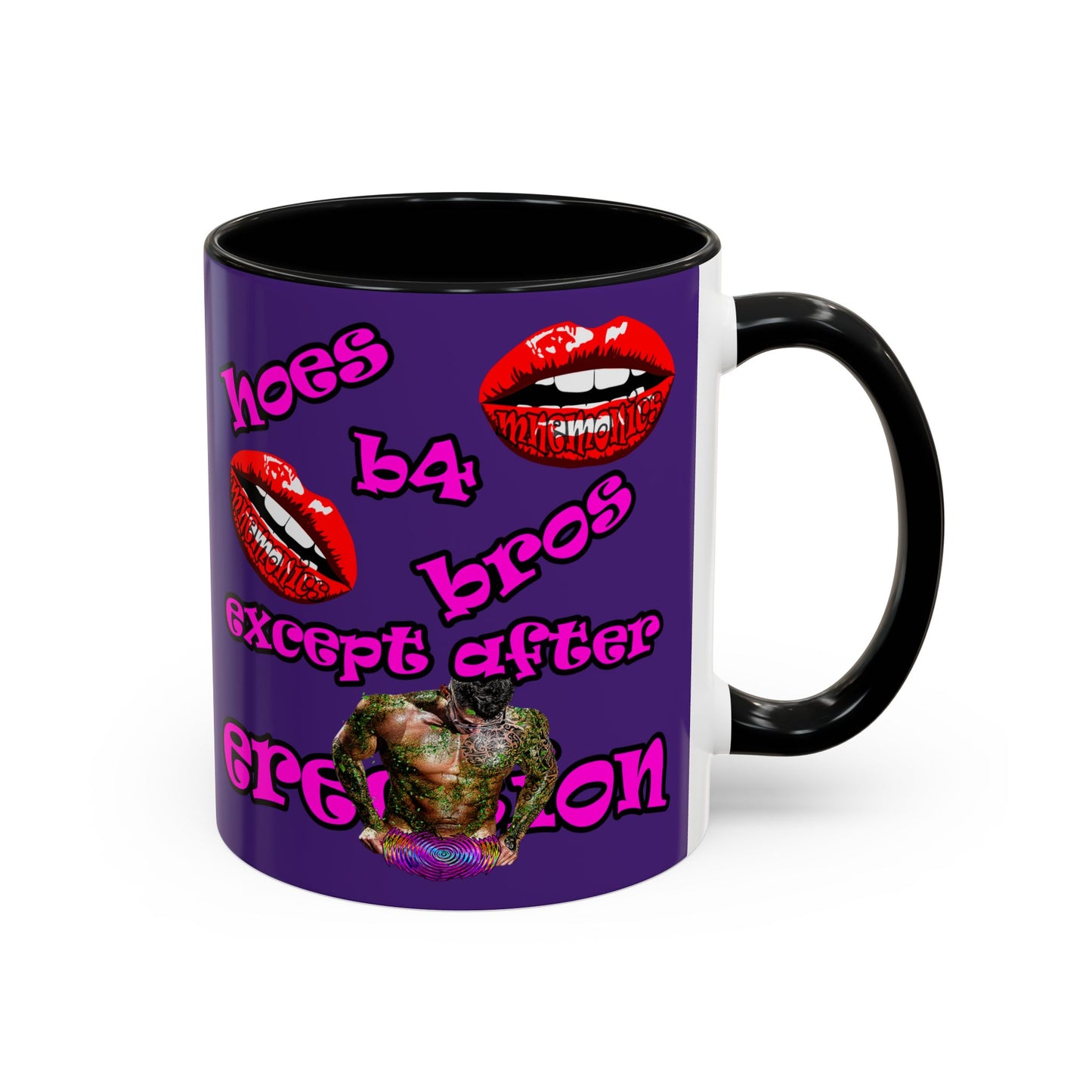 hoes b4 bros - Accent Mug (purple)
