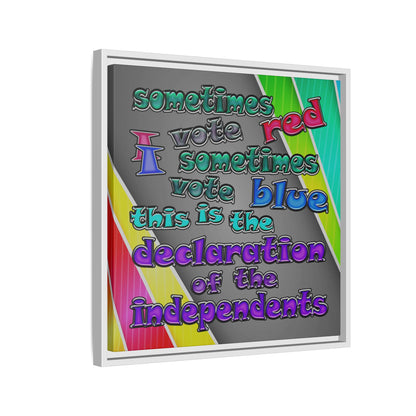 declaration of the independents - framed canvas art (rainbow split)