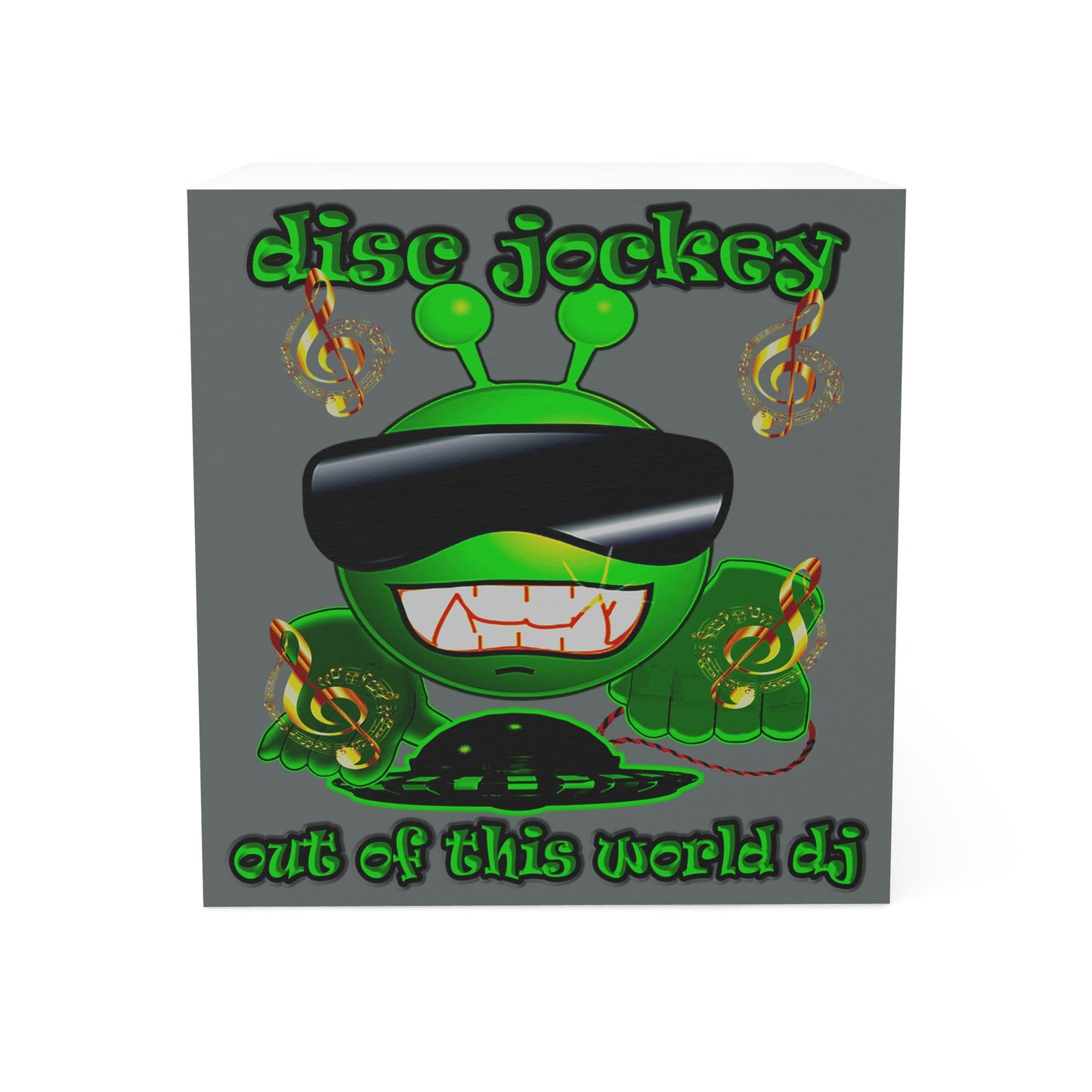 disc jockey - note cube (dark grey)