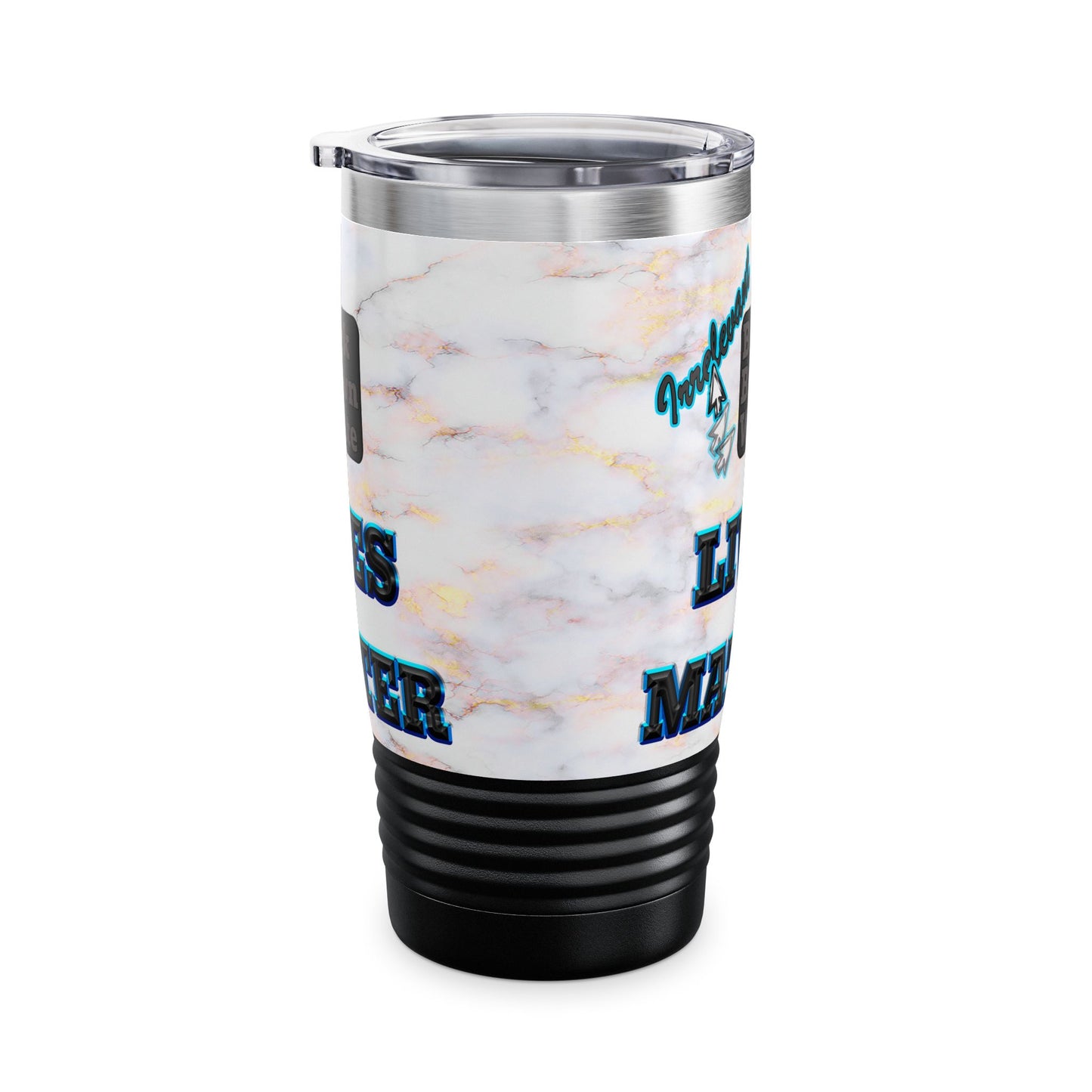 irrelevant - Ringneck Tumbler, 20oz (white marble)