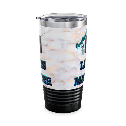 irrelevant - Ringneck Tumbler, 20oz (white marble)