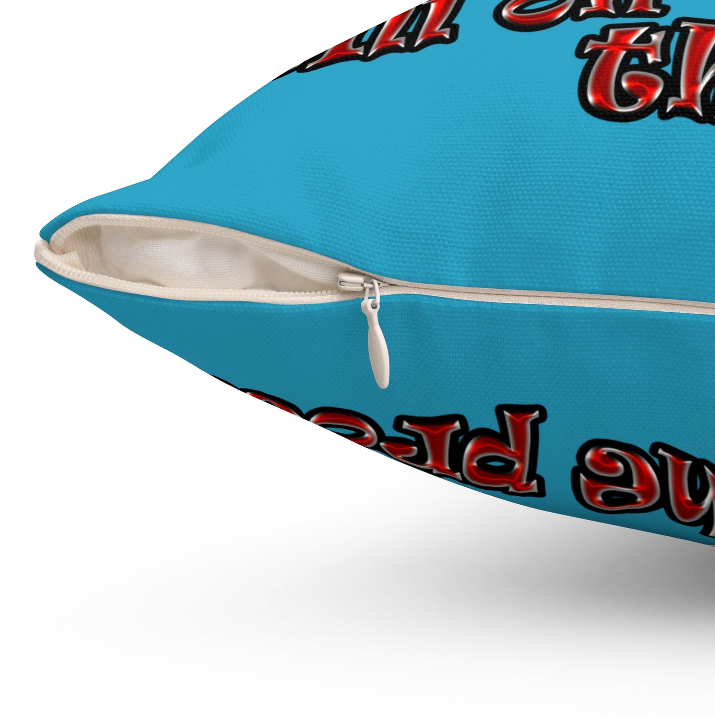 schrodinger's cat - Spun Polyester Square Pillow - (turquoise)
