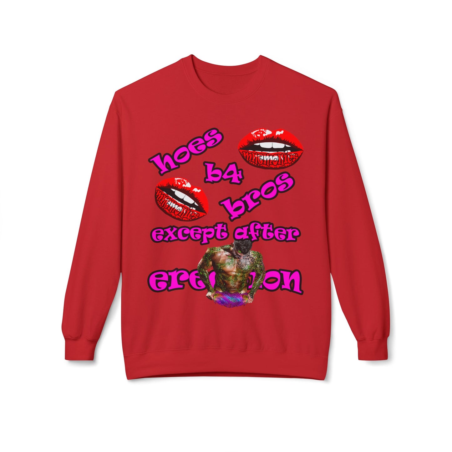 hoes b4 bros - Unisex Midweight Softstyle Fleece Crewneck Sweatshirt