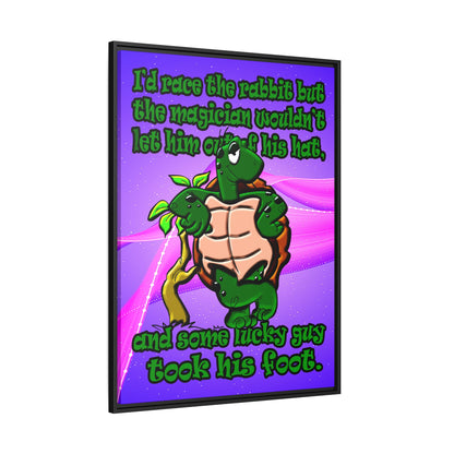 turtle race - framed canvas art (purple-pink wave)