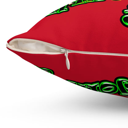 og - Spun Polyester Square Pillow - (dark red)