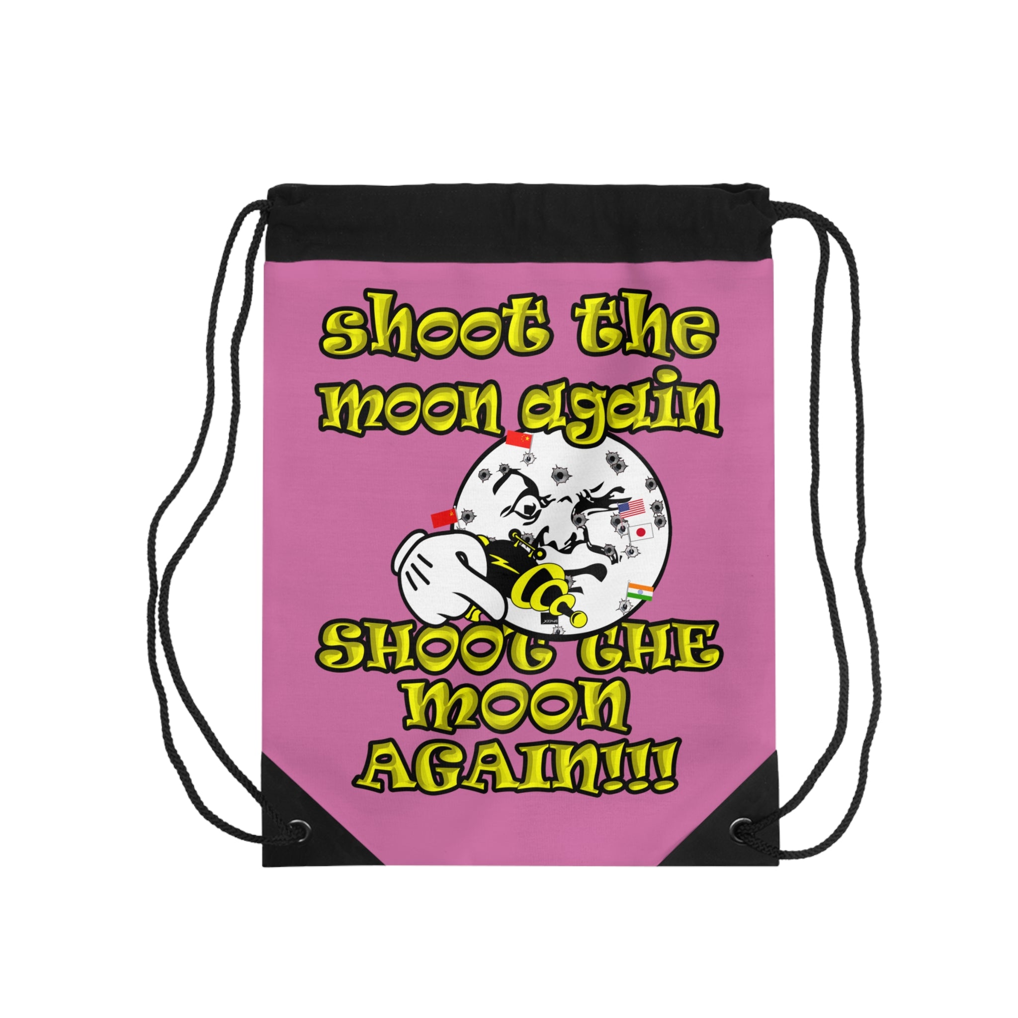 shoot the moon again - Drawstring Bag (light pink)