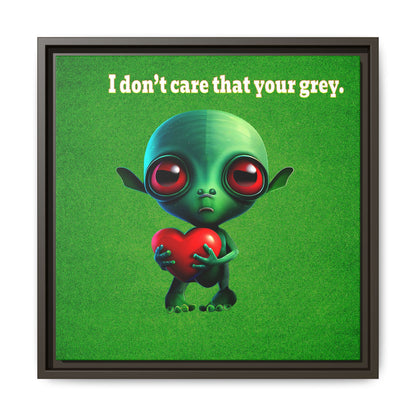 I don't care that your grey - framed canvas art (green turf)