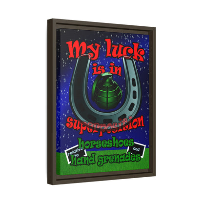my luck - framed canvas art ('snoops' background)