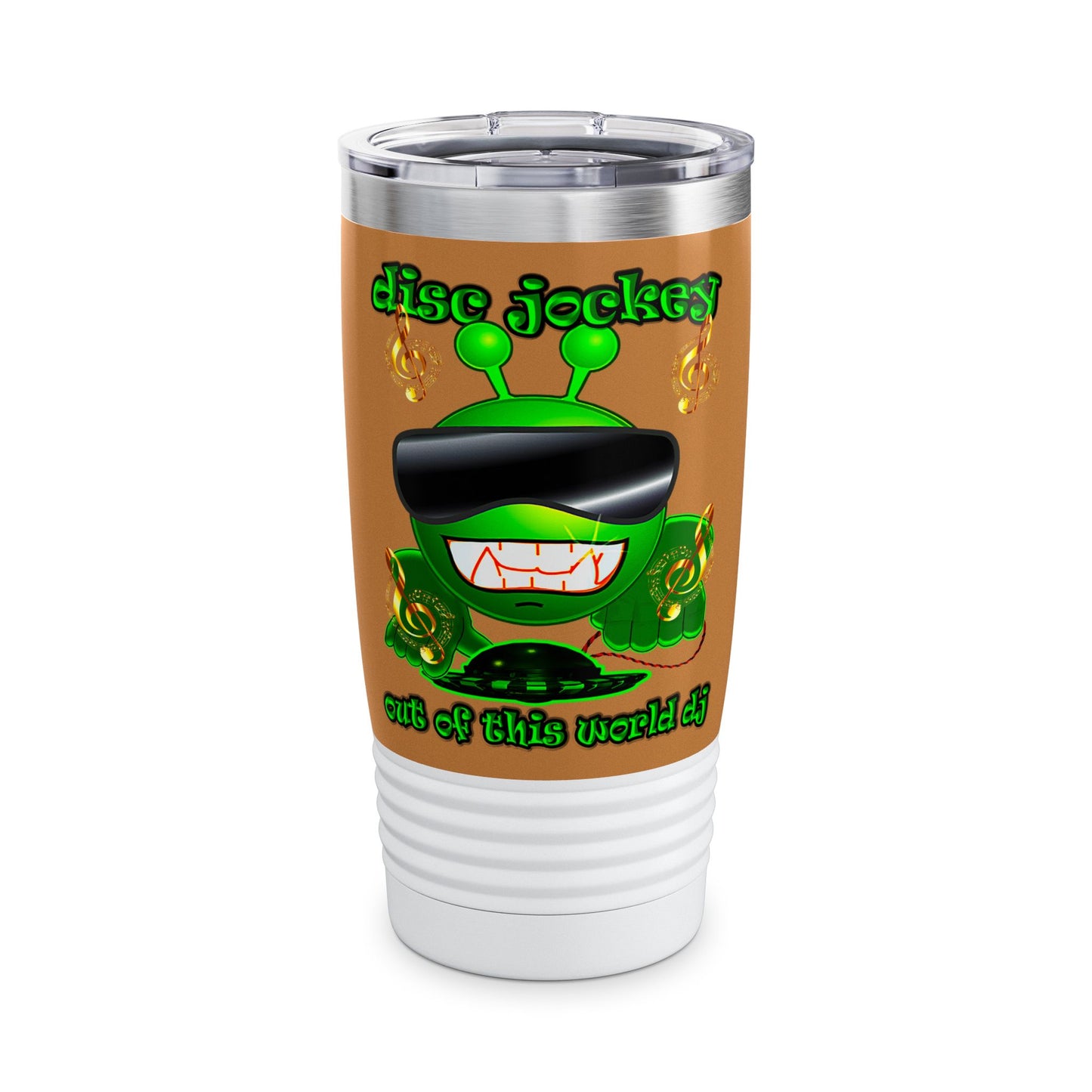 disc jockey - Ringneck Tumbler, 20oz (light brown)