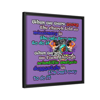 doggystyle - framed canvas art (light purple)
