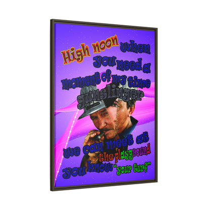 high noon - framed canvas art (purple-pink wave)