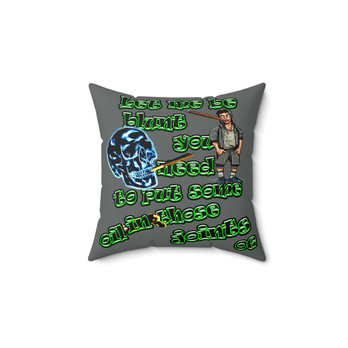 og - Faux Suede Square Pillow - (dark grey)