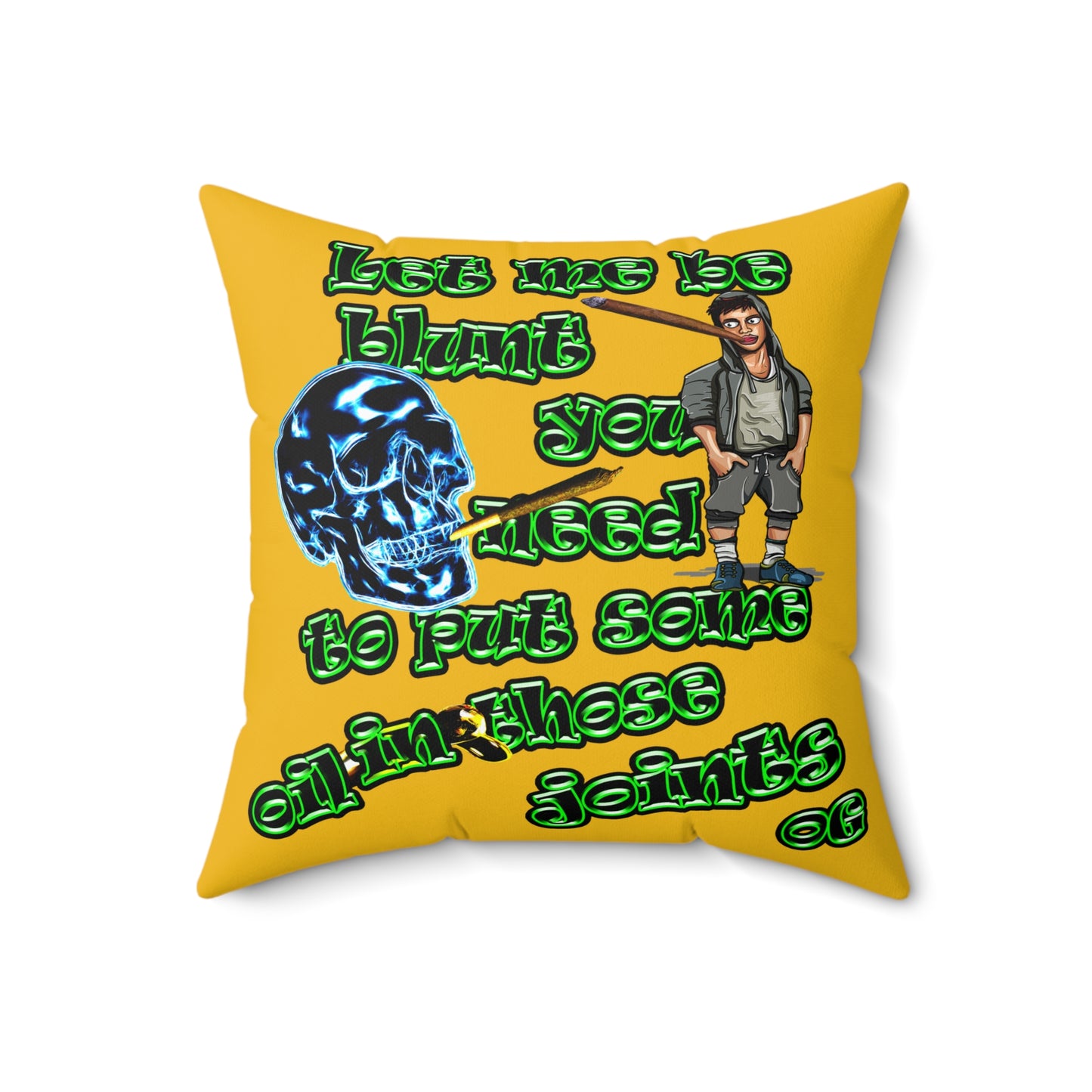 og - Spun Polyester Square Pillow - (yellow)