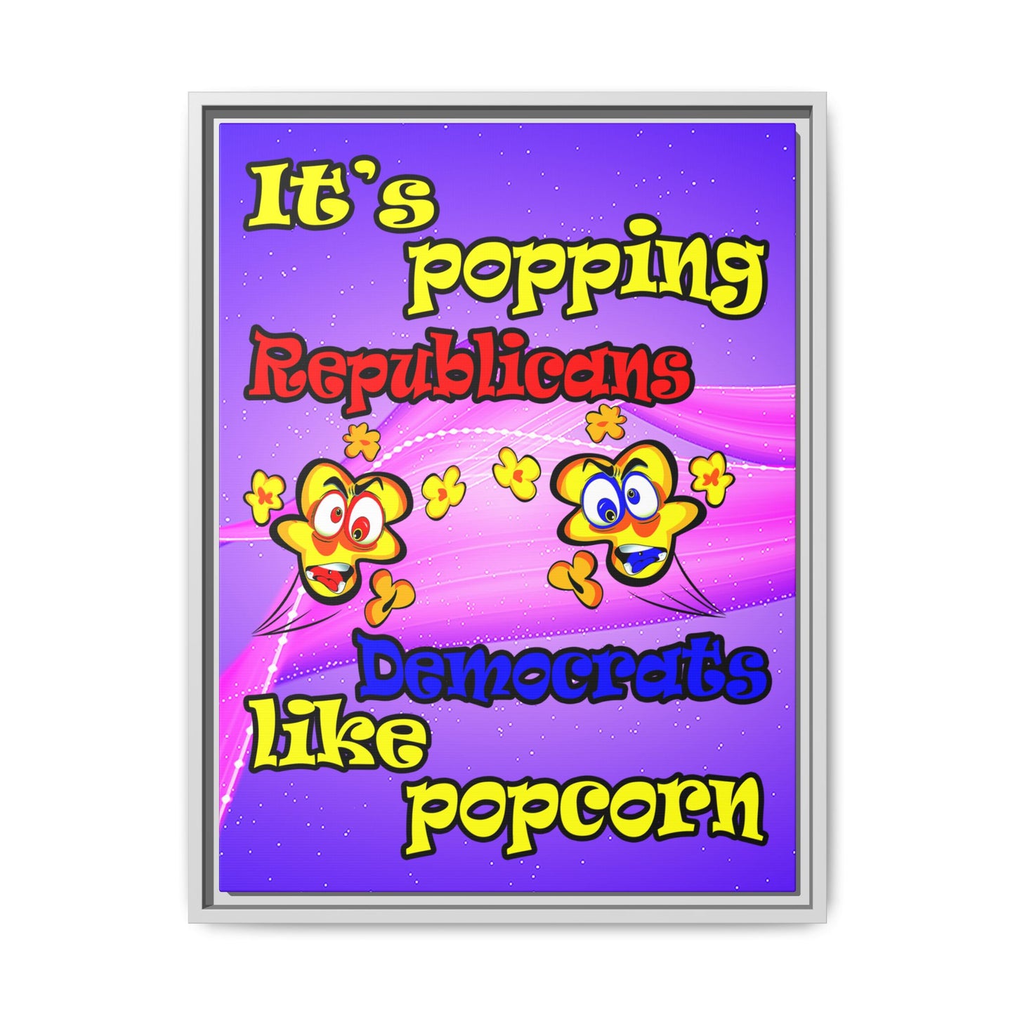 popping like popcorn - framed canvas art (purple-pink wave)