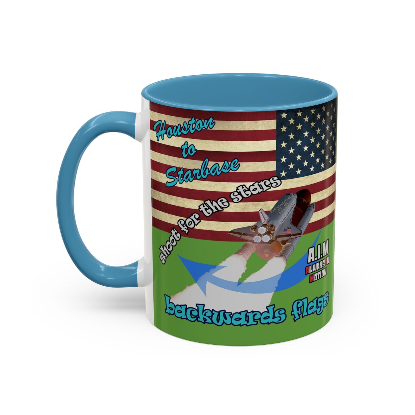 shoot for the stars - Accent Mug (green)