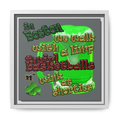 celtics logo - framed canvas art (dark grey)