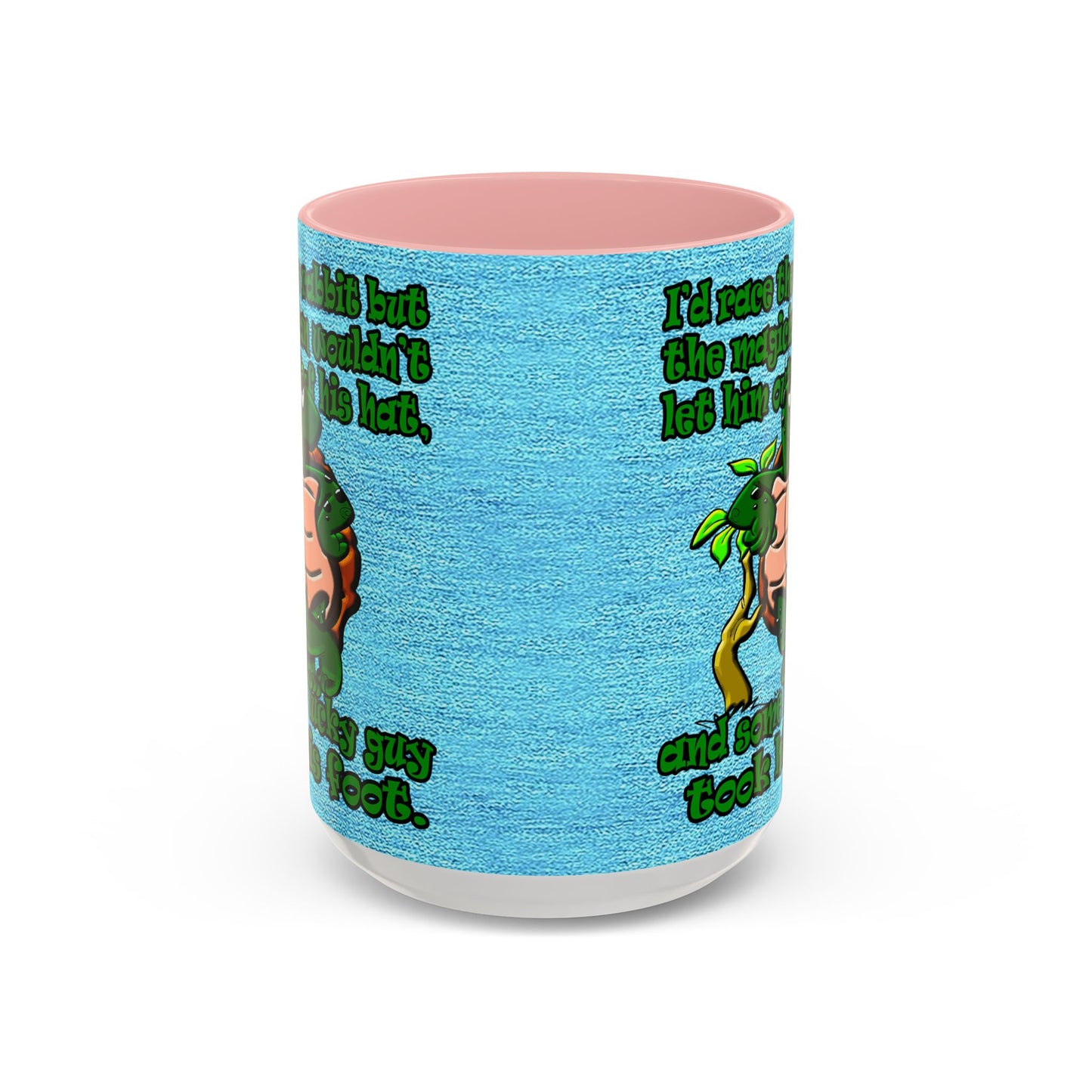 turtle race - Accent Mug (faded dark blue)