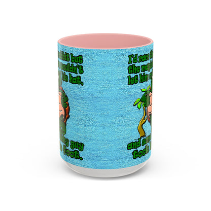 turtle race - Accent Mug (faded dark blue)