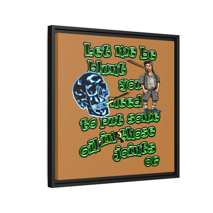 og - framed canvas art (light brown)