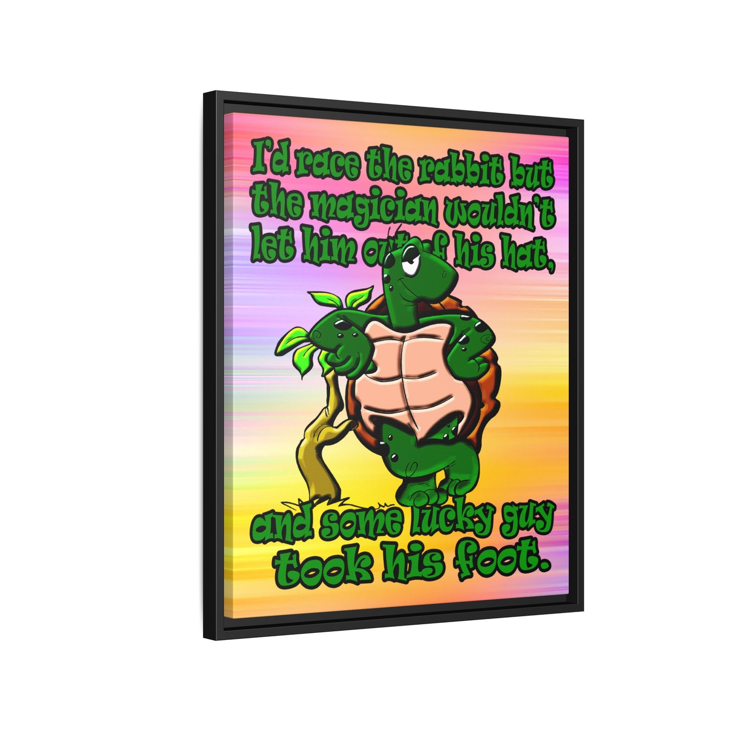 turtle race - framed canvas art (color blur)