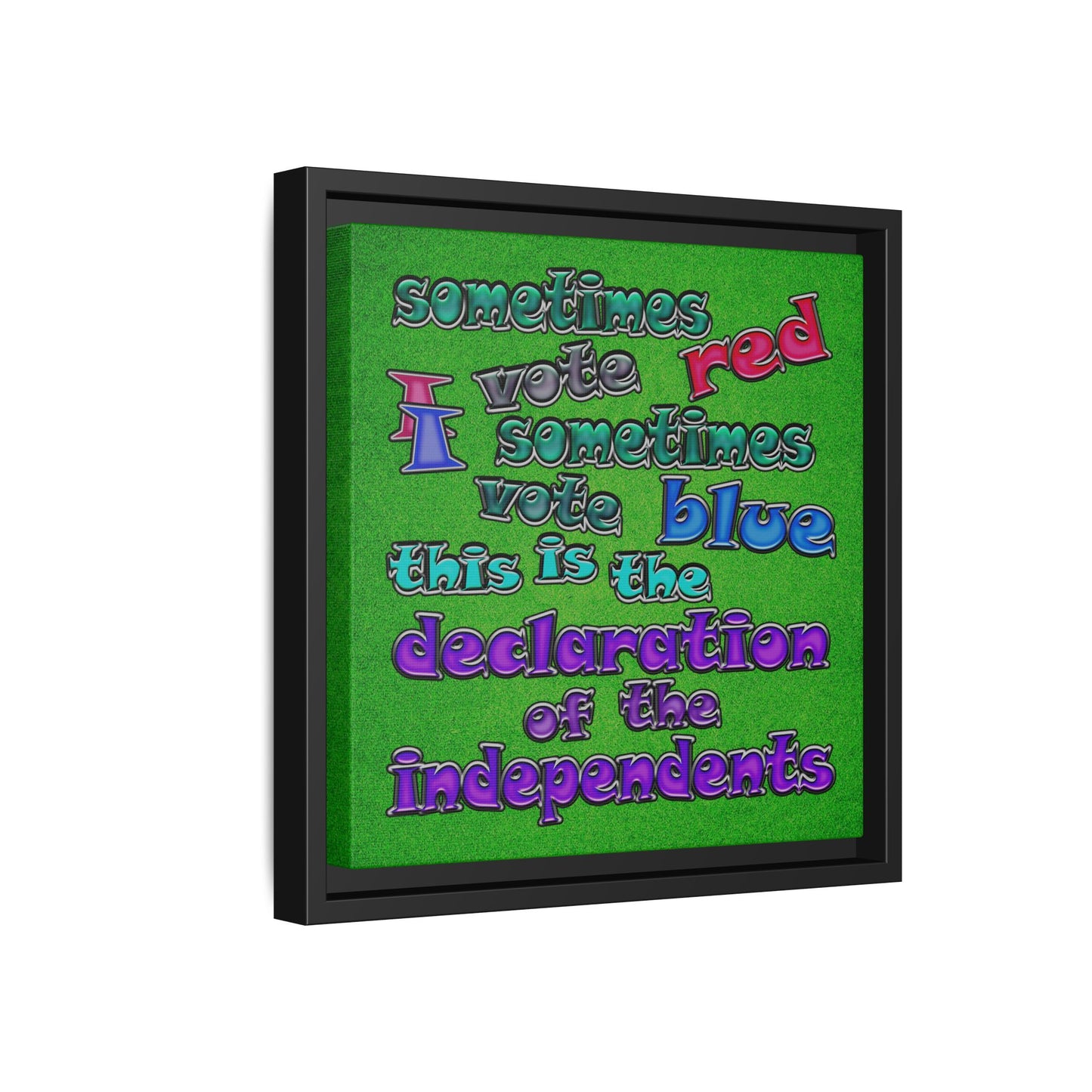 declaration of the independents - framed canvas art (green turf)