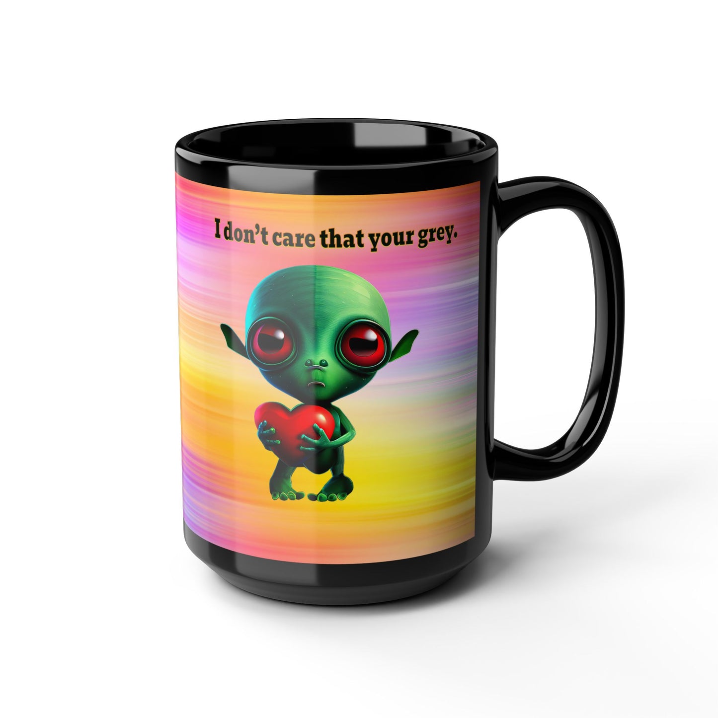 I don't care that your grey - Black Mug (color blur)