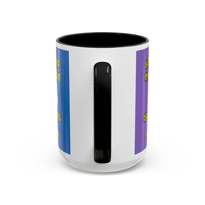 shoot the moon again - Accent Mug (light blue-purple wave)