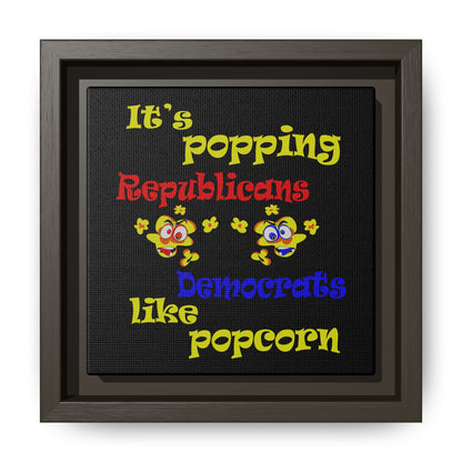 popping like popcorn - framed canvas art (black)