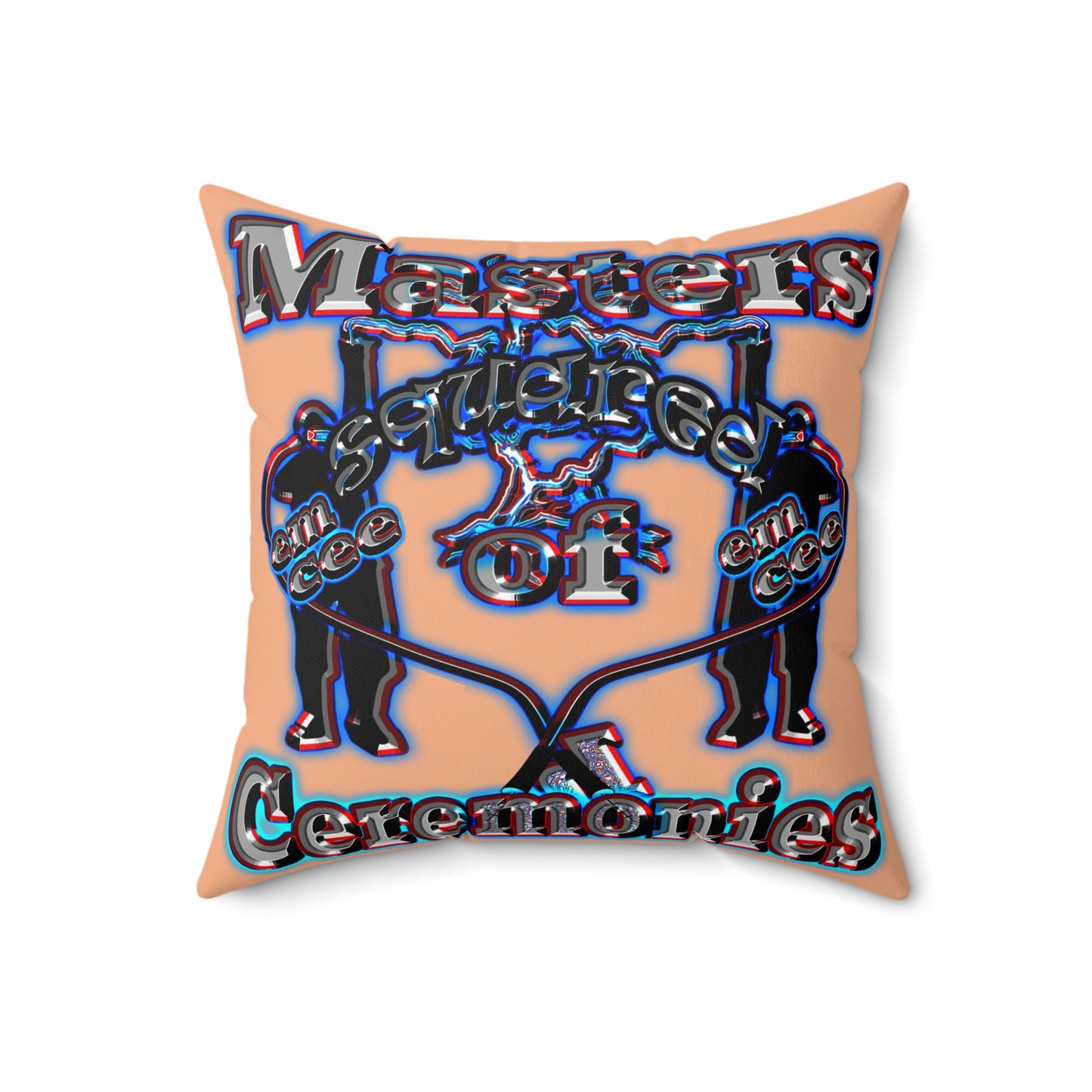 em cee squared - Spun Polyester Square Pillow - (desert orange)
