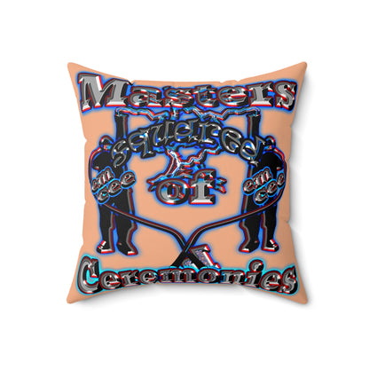 em cee squared - Spun Polyester Square Pillow - (desert orange)