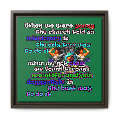 doggystyle - framed canvas art (dark green)