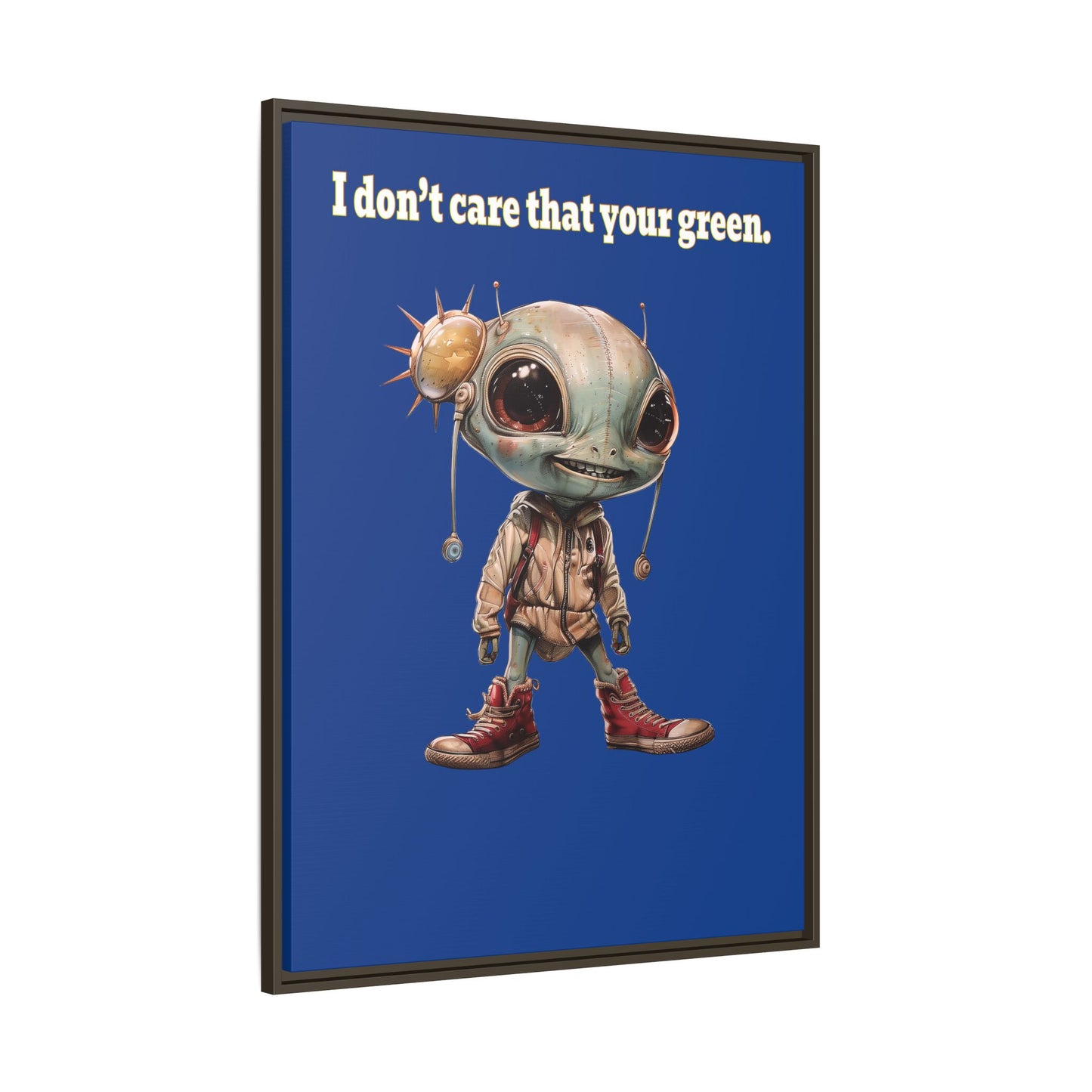 I don't care that your green - framed canvas art (dark blue)