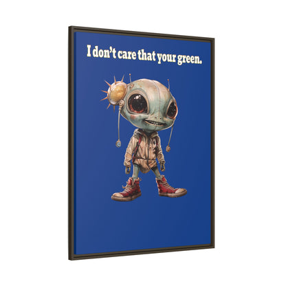 I don't care that your green - framed canvas art (dark blue)